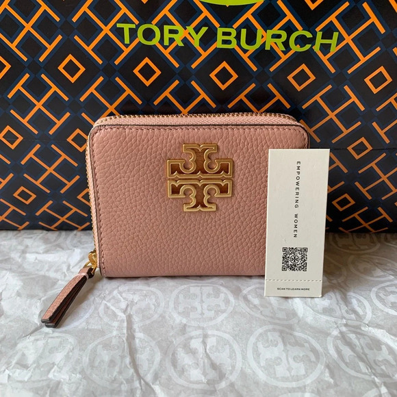 Tory Burch Britten Medium Wallet Pink Moon Gold - Picture 1 of 9